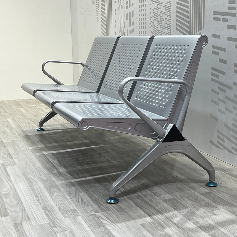 Comfortable Reception Bench Metal Stainless Railways
