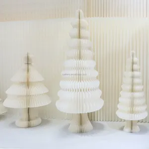Décoration d'arbre de Noël Ornements d'affichage d'arbre de Noël Ornements en nid d'abeille en papier de Noël
