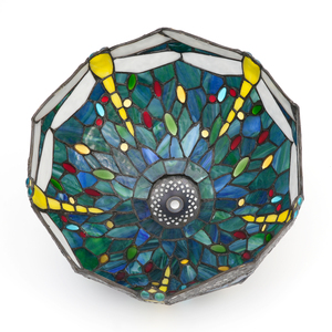 <span class=keywords><strong>Paralume</strong></span> Tiffany da 12 pollici di ricambio blu mare vetro colorato <span class=keywords><strong>paralume</strong></span> libellula per lampade da tavolo plafoniera lampada a sospensione - Product Image 5
