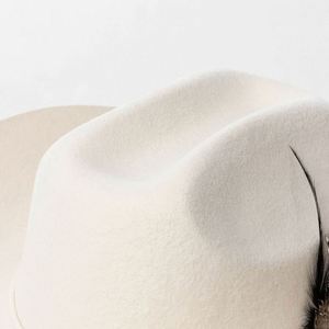 Wholesale Luxury High Quality Customize Old School Camo Felt Bulk Australia Wool Wooly Vintage Cowboy Men Hat With Feather Band - Product Image 6