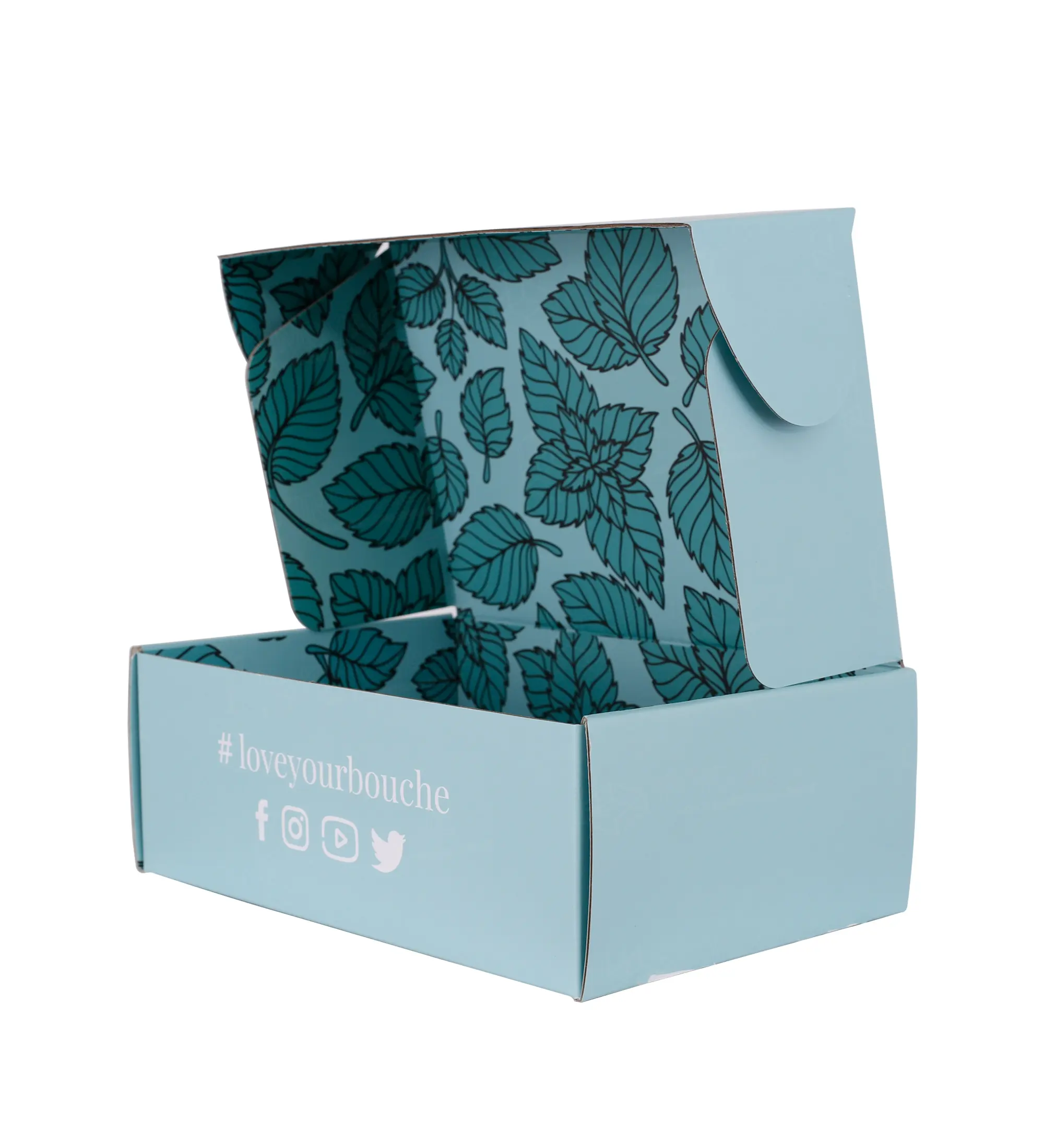 Retail eco-friendly paper boxes custom design packaging box for shipping mint green mailer box for textile product