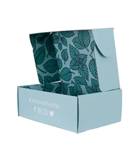 Scatole di carta ecologiche al dettaglio scatola di imballaggio di design personalizzato per la spedizione scatola postale verde menta per prodotti tessili