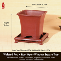 Pot Bunga Resin untuk Penggunaan di Taman, Pot Minimalis Gaya Cina dengan Banyak Lubang Drainase, untuk Tanaman Anggrek Daun Kecil Merah