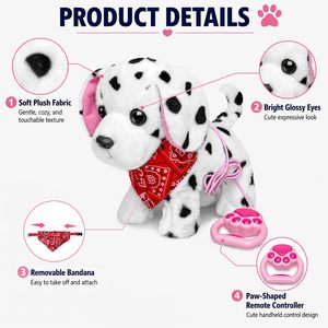 Juguete Interactivo de Peluche de Dálmata, Perro Caminante a Pilas, Cachorro que Ladra, Mueve la Cola y Camina, Animal de Peluche Suave para Niños Mayores de 3 Años - Product Image 2