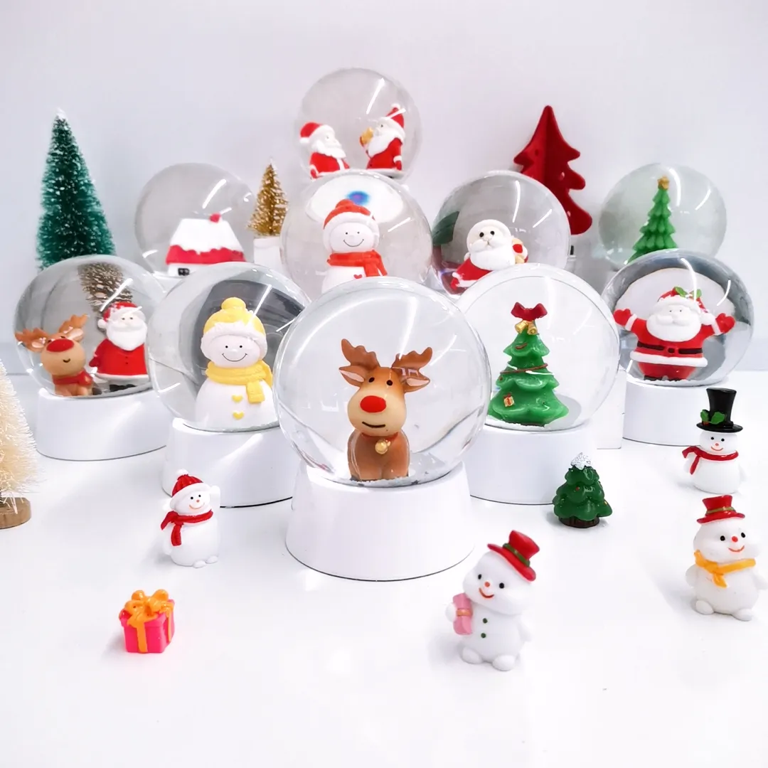 Christmas Decoration Supplies Wholesale Gift 80mm Christmas Snow Globes