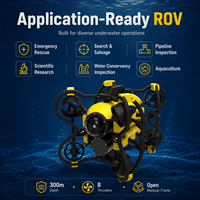 Système de robot de sauvetage et de recherche sous-marine d'urgence à déploiement rapide, Submarino ROV, profondeur de plongée maximale de 300 m, vitesse de 2 m/s, caméra 1080p, 1500