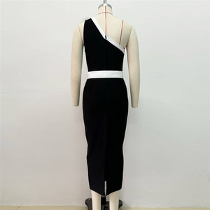 High Quality Spaghetti Strap Elegant Cocktail Dresses Mesh <b>Trumpet</b> Evening Party Black Bandage Dress for Woman - Product Image 5