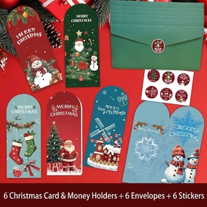 Ensemble de cartes de vœux de Noël de luxe personnalisées, enveloppes, cartes de bénédiction manuscrites, <span class=keywords><strong>mini</strong></span> cartes cadeaux décoratives, papier transfert thermique - Product Image 2