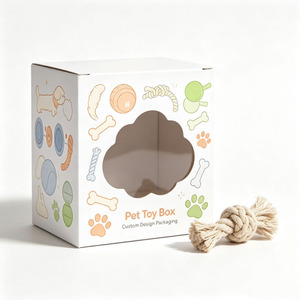 Emballage de jouets pour animaux de compagnie, boîte personnalisée avec logo, boîte en carton rigide avec fenêtre pour les jouets pour chiens et chats, impression quadricolore - Product Image 5