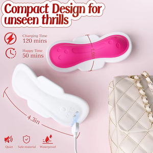 กางเกงในราคาถูก ผ้าอนามัย เครื่องสั่นแบบสวมใส่ 9 ระดับความถี่ ควบคุมผ่านแอพ กระตุ้นคลิตอริส เครื่องสั่นสำหรับคู่รัก ขายส่งของเล่นทางเพศ - Product Image 3