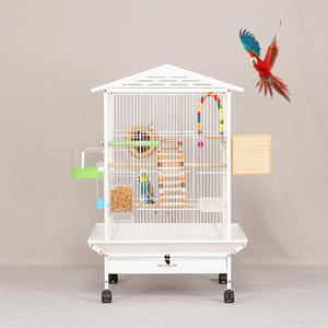 Gemakkelijk te reinigen ijzeren gaas vogelkooien, metalen draagmanden voor parkieten, kanaries en andere vogels, vogelhuis voor papegaaien. - Product Image 3