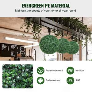 DB vente en gros 20 'de haut buis 2 pièces toute l'année vert topiaires artificiels 80cm en forme de boule fausse plante toute l'année vert Feaux - Product Image 3