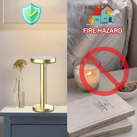 Lampe de table LED portable moderne à intensité variable, rechargeable, plaquée or, de haute qualité, pour la décoration de restaurants et hôtels de luxe