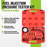 Kit de testeur de pression d'injection de carburant VT01328 0-140 PSI 0-10 Bar avec adaptateurs universels pour diagnostic de système EFI automobile
