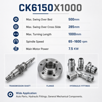 Vente chaude 2026 CK6150-1500 Tour CNC monobroche automatique, construction à banc plat durable, machine haute performance