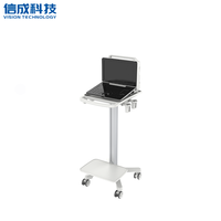 Chariot médical moderne sur mesure pour équipement hospitalier avec rail à rainures en T et surface antimicrobienne pour l'imagerie par ultrasons