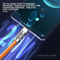 120W 6A 3-en-1 Super Charge Rapide Type C Câble Multi-USB Port Téléphone Chargeur En Alliage De Zinc Données USB Cordon De Charge pour Téléphone Câble