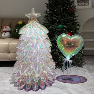 Ballon Arbre de Noël Gonflable en Cristal, Grand Modèle 3D Empilé, Design Holographique en Feuille Métallisée, Décoration de Fêtes - Product Image 2
