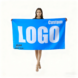 Drapeau personnalisé 3x5 pieds double face 100% polyester 2 œillets Impression sérigraphique Durable Imperméable Écologique - Product Image 1