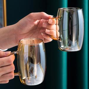 ถ้วยแก้วสี่เหลี่ยมทนอุณหภูมิสูง,ถ้วยนมน้ำผลไม้ใช้ในครัวเรือนมีหูจับสี - Product Image 3