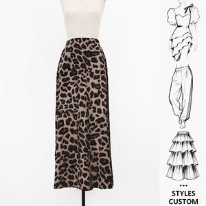 定制来样定做女豹纹长裙，高腰a字裙，厂家直销批发 - Product Image 1