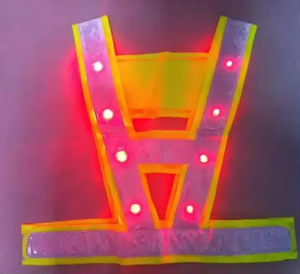 <span class=keywords><strong>Gilet</strong></span> de sécurité réfléchissant élastique professionnel à LED clignotantes réglables pour vélo et ceintures de course - Product Image 4