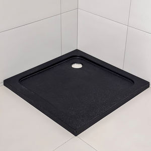 Bak Mandi Akrilik Hitam Modern Persegi Anti-Selip dan Pancuran - Product Image 6