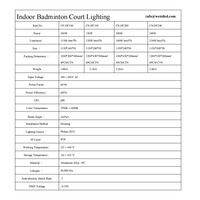 Luz Lineal LED para Iluminación de Canchas de Bádminton Interiores con Sistema de Control de Iluminación Inteligente a través de Aplicación Móvil y Software para PC, Clasificación IP65