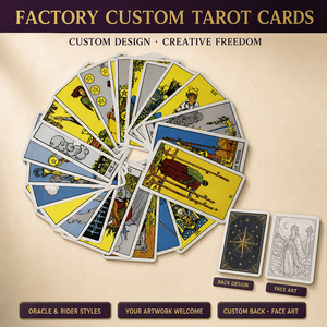 Prix d'usine, impression de logo personnalisée, jeu de cartes de tarot Traot, échantillon <span class=keywords><strong>gratuit</strong></span>, faible MOQ, <span class=keywords><strong>carte</strong></span> de tarot <span class=keywords><strong>Oracle</strong></span> Rider avec guide - Product Image 2