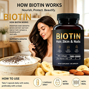 Capsule di Biotina all'Ingrosso con Etichetta Privata e Vitamine B, E, M, <span class=keywords><strong>C</strong></span>, <span class=keywords><strong>G</strong></span> per la Crescita dei Capelli - Product Image 1