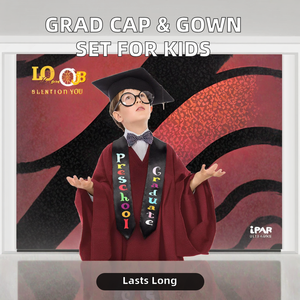 Paquete de Toga, Birrete y Estola de Graduación para Niños de Primaria Vesbhusha, Borla, 100% Poliéster, Uniforme Escolar Unisex - Product Image 3