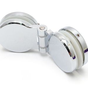 Stainless Steel Glass <b>Door</b> Hinges 180 Degree Universal Double Sided Round Bead For Display Windows - Product Image 4
