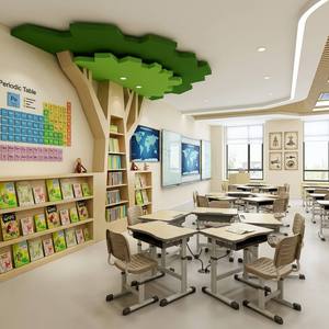 Bibliothèque en bois de qualité supérieure avec banc - Unité de rangement pour bibliothèque d'enfants - Ensemble de meubles de classe Montessori écologiques - Product Image 6