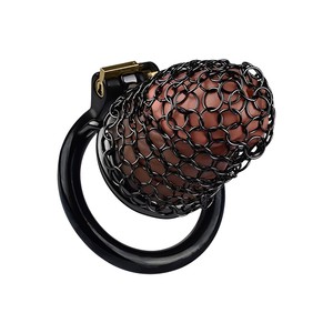 Cage de chasteté masculine en acier FRRK anneaux de pénis en maille avec verrouillage en maille ceinture de chasteté en métal érotique BDSM jouets sexuels pour adultes pour hommes - Product Image 1