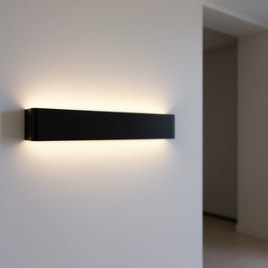 Lámpara de Pared LED Moderna de Aluminio, Rectangular Negra, 3500K, Luz Blanca Cálida, Iluminación Interior - Product Image 2