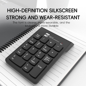 R8 Ergonomische ultra dünne Tasten kappen Slim 2.4G Wireless <span class=keywords><strong>Numeric</strong></span> Keyboard für Bank Office - Product Image 6