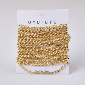 18k Gold Plated Brass O Shape Thick Chain Twisted Shape Link Chain For Diy Necklace Making