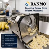 BANMO Automatische Bananen Snijmachine Commerciële Fruit Snijapparatuur Rotatiemes Plantain Chips Snijder Voedselverwerkingsunit