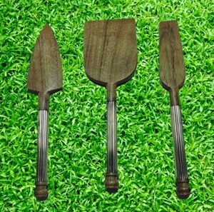 Juego de 3 piezas de cuchillos de madera con mango de latón para cocina, juego de cuchillos para queso, con logotipo personalizado, alta calidad, precio barato - Product Image 2