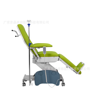 Fauteuil d'hôpital YS145 vert, électrique et réglable, avec poteau porte-perfusion pour dialyse et prélèvement sanguin - Product Image 3