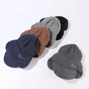 Wholesale Winter Warm Thermal Thickened Hats Duck Tongue Knitted Ear Protection Pullovers Sport Baseball Scarf Gloves Sets For