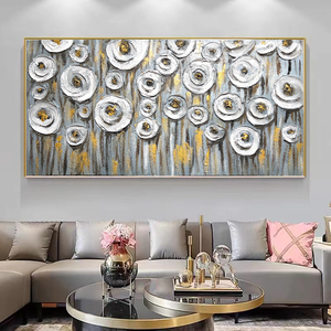 Grande taille 120*40 cm abstrait pissenlit <span class=keywords><strong>paysage</strong></span> et or noir flotteur cadre décoration murale peintures <span class=keywords><strong>à</strong></span> la main - Product Image 3