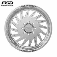 Jantes forgées noires FGD Custom 22x12 24x12 24x14 26x14 26x16 8x180 8x6.5 6x135 8x170 pour Ford F-150/250/350 Chevy 1500/2500/3500