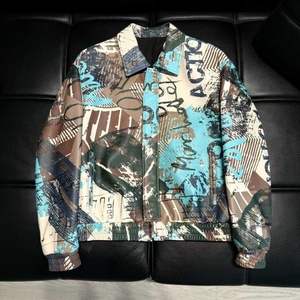 Chaqueta Urbana para Hombre con Estampado <span class=keywords><strong>de</strong></span> Grafiti, Transpirable, Estilo Bomber, Cuello con Cierre, Puños y Dobladillo Elásticos, Talla XS - Product Image 1