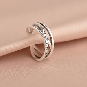 Anello Regolabile da Donna in Rame Stile Retrò con Croce e Lettere Inglesi Intrecciate, Design Semplice e di Tendenza - Product Image 2