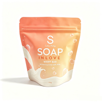 Savon liquide corporel blanchissant personnalisé imperméable, emballage en PE refermable pour savon liquide naturel visage et corps, sels de bain, gommage