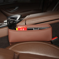 Boîte de rangement premium pour interstice de siège de voiture en cuir doux au toucher, pour femmes et hommes, avec flocage, compatible Mercedes Audi Tesla