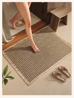Tapis de bain carré antidérapant grand format pour salle de bain
