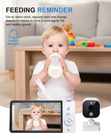 Moniteur Bébé 2026 avec Écran IPS 5 Pouces 1080P, Vision Nocturne, Audio Bidirectionnel 10m, Distance de Transmission 300m, Caméra de Surveillance Automobile