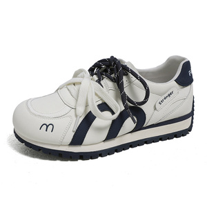 Zapatillas Blancas Bicolor para Mujer, Primavera 2026, Cuero Genuino, Cómodas, Transpirables, Estilo Casual Deportivo, Estilo Forrest Gump - Product Image 2